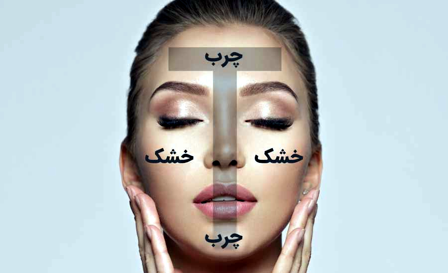 بهترین کرم ضد آفتاب برای پوست مختلط . چهره خانم با ویژگی پوست مختلط